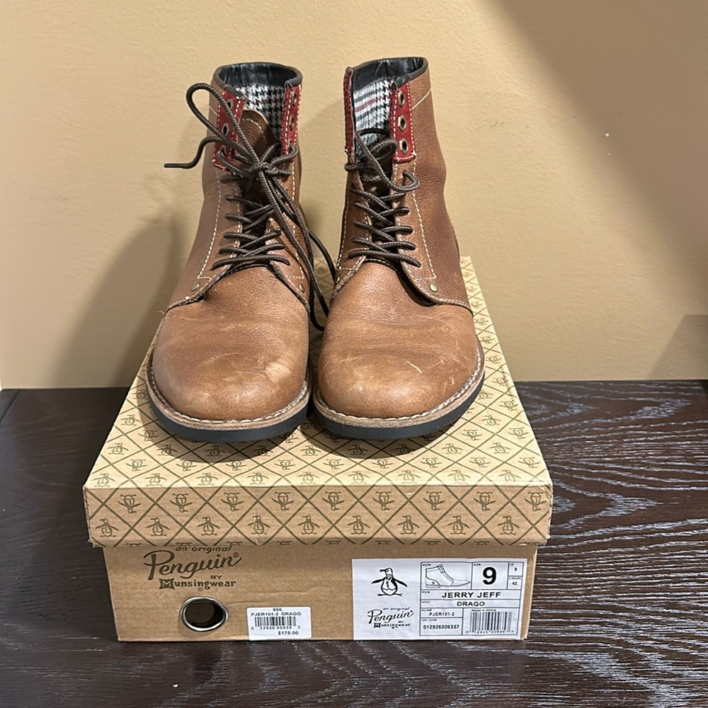 Men’s Original Penguin Jerry Jeff Drago Brown Chukka Size 9 Lace Up Boots